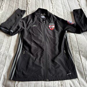 Bayern Munich Black Adidas Zip Up Jacket Youth Size Medium Soccer Football